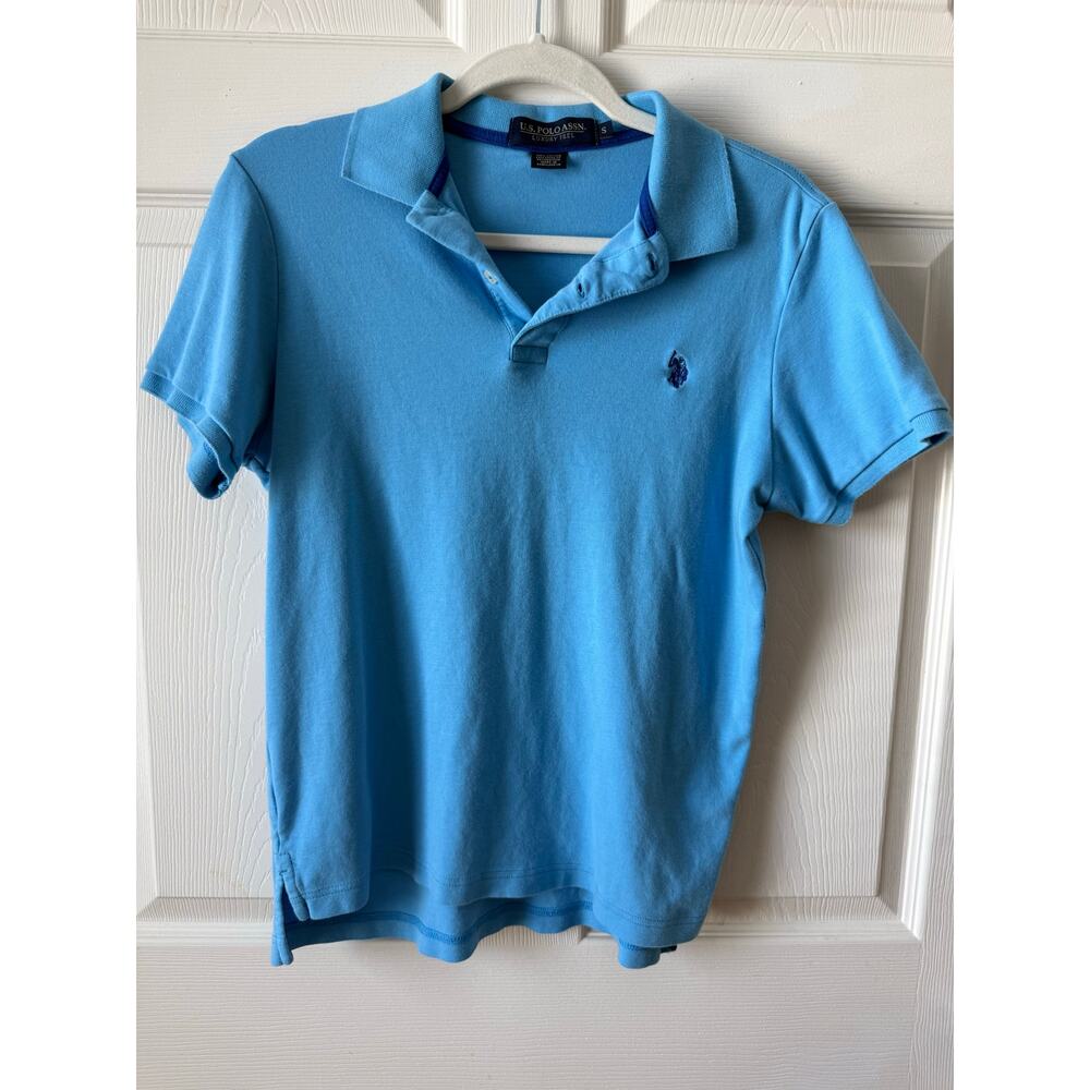 U.S. Polo Assn Polo Shirt Classic Fit Mens Size Small‎ Preppy Blue Pony 2 Button